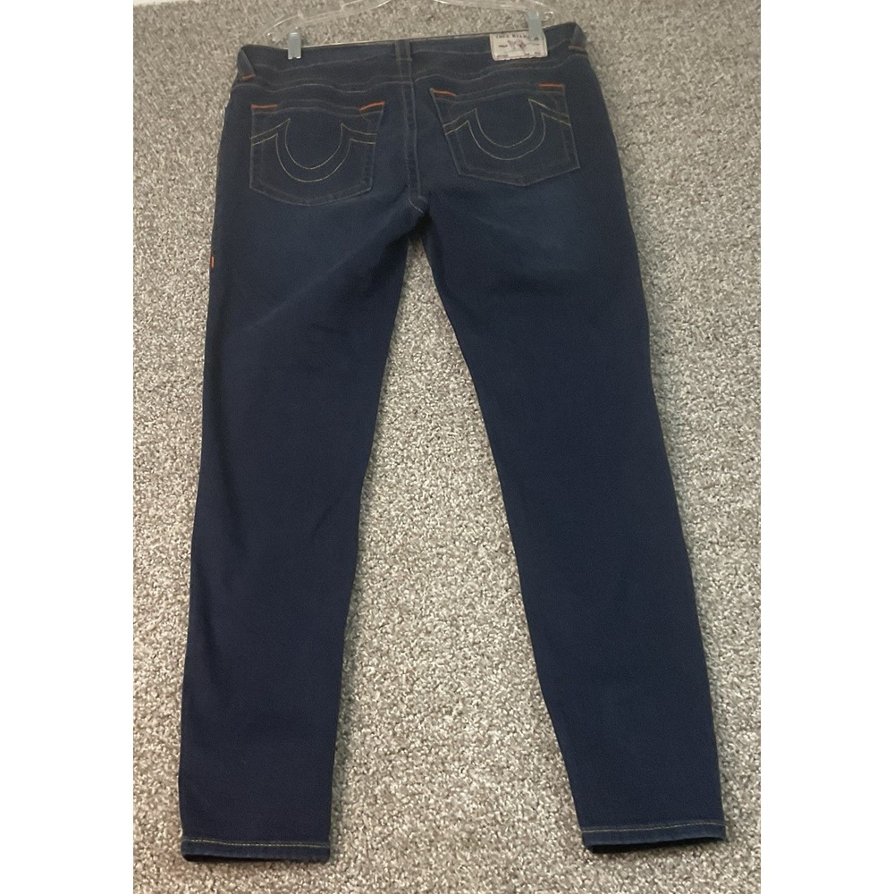 True Religion Jeans Women's Size 35 Jennie Curvy Mid Rise Skinny Fit Dark Denim - Picture 4 of 14